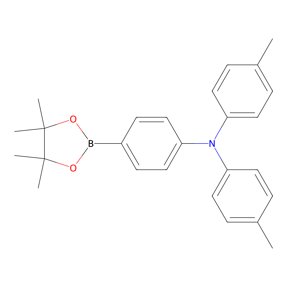 4-Methyl-N-(4-(4,4,5,5-tetramethyl-1,3,2-dioxaborolan-2-yl)phenyl)-N-(p-tolyl)aniline molecular structure, CAS 528610-00-6