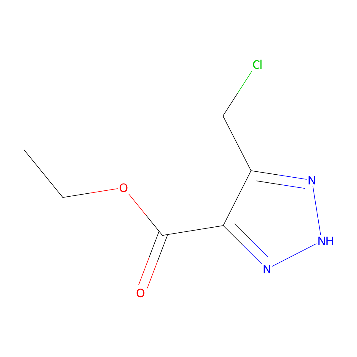ethyl 5-(chloromethyl)-1H-1,2,3-triazole-4-carboxylate molecular structure, CAS 528610-12-0