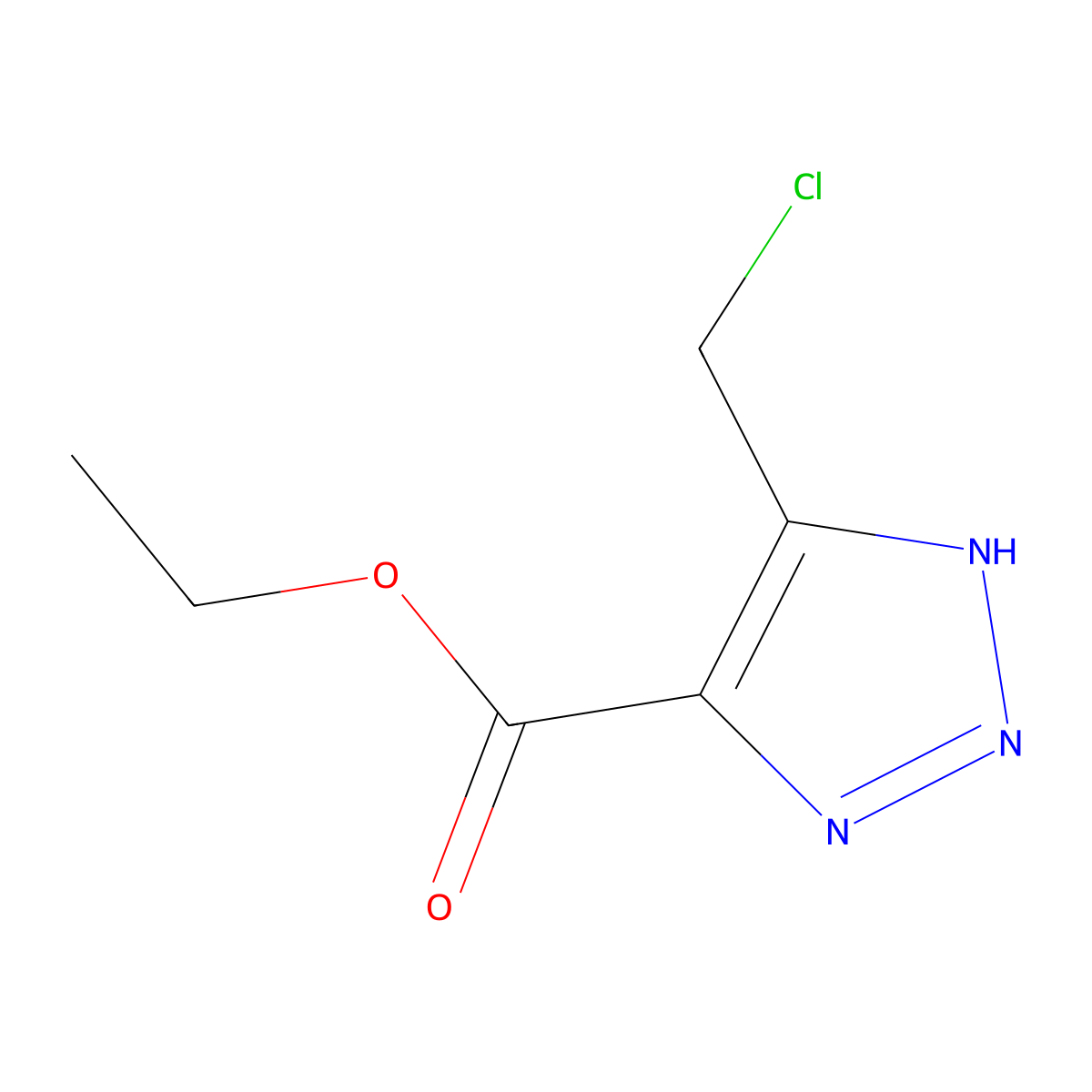 ethyl 5-(chloromethyl)-1H-1,2,3-triazole-4-carboxylate molecular structure, CAS 528610-12-0