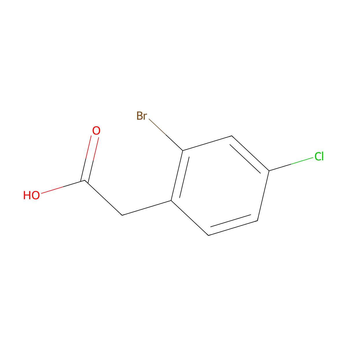 2-Bromo-4-chlorophenylacetic acid molecular structure, CAS 52864-56-9