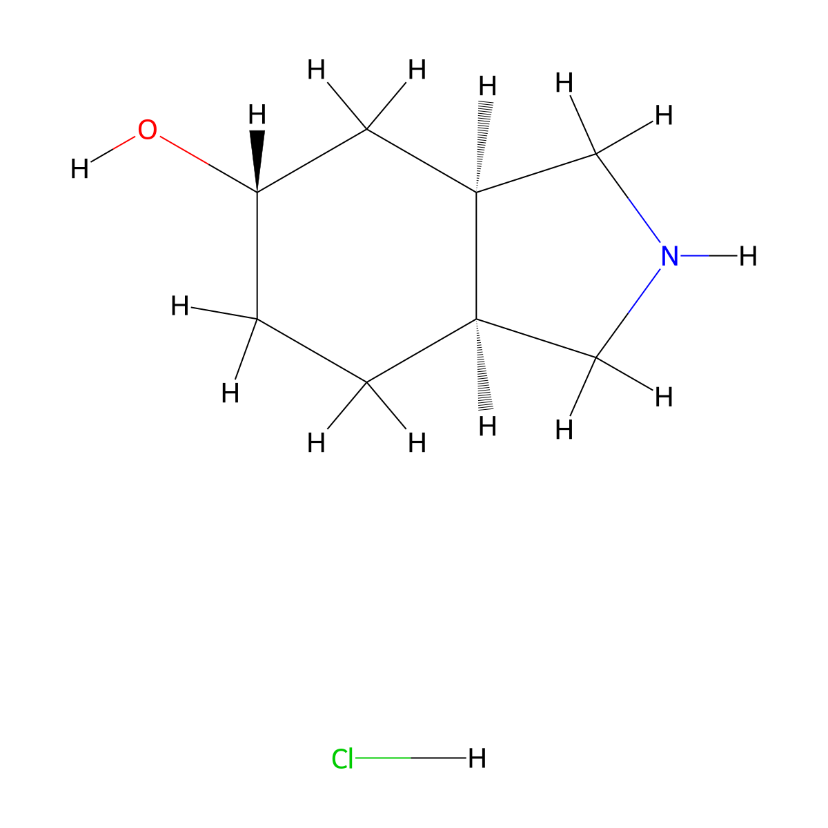 (3AR,5S,7AS)-Rel-5-hydroxy-2H-isoindole hcl molecular structure, CAS 52865-01-7