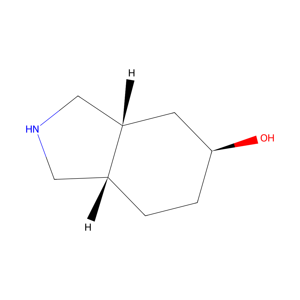 rel-(3aR,5S,7aS)-octahydro-1H-isoindol-5-ol molecular structure, CAS 52865-08-4