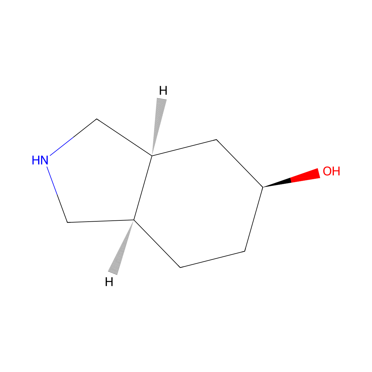 (3AS,5S,7aR)-octahydro-1H-isoindol-5-ol molecular structure, CAS 52865-09-5