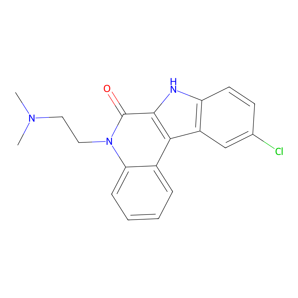 10-chloro-5-(2-dimethylaminoethyl)-7H-indolo(2,3-c)quinoline-6(5H)-one molecular structure, CAS 52865-60-8