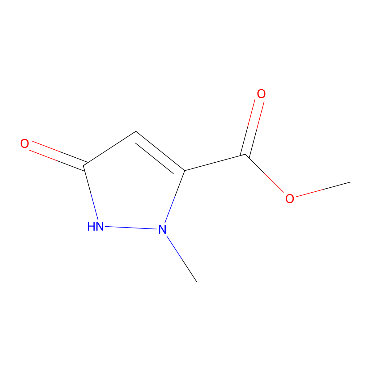 Methyl 2-methyl-5-oxo-2,5-dihydro-1H-pyrazole-3-carboxylate molecular structure, CAS 52867-42-2