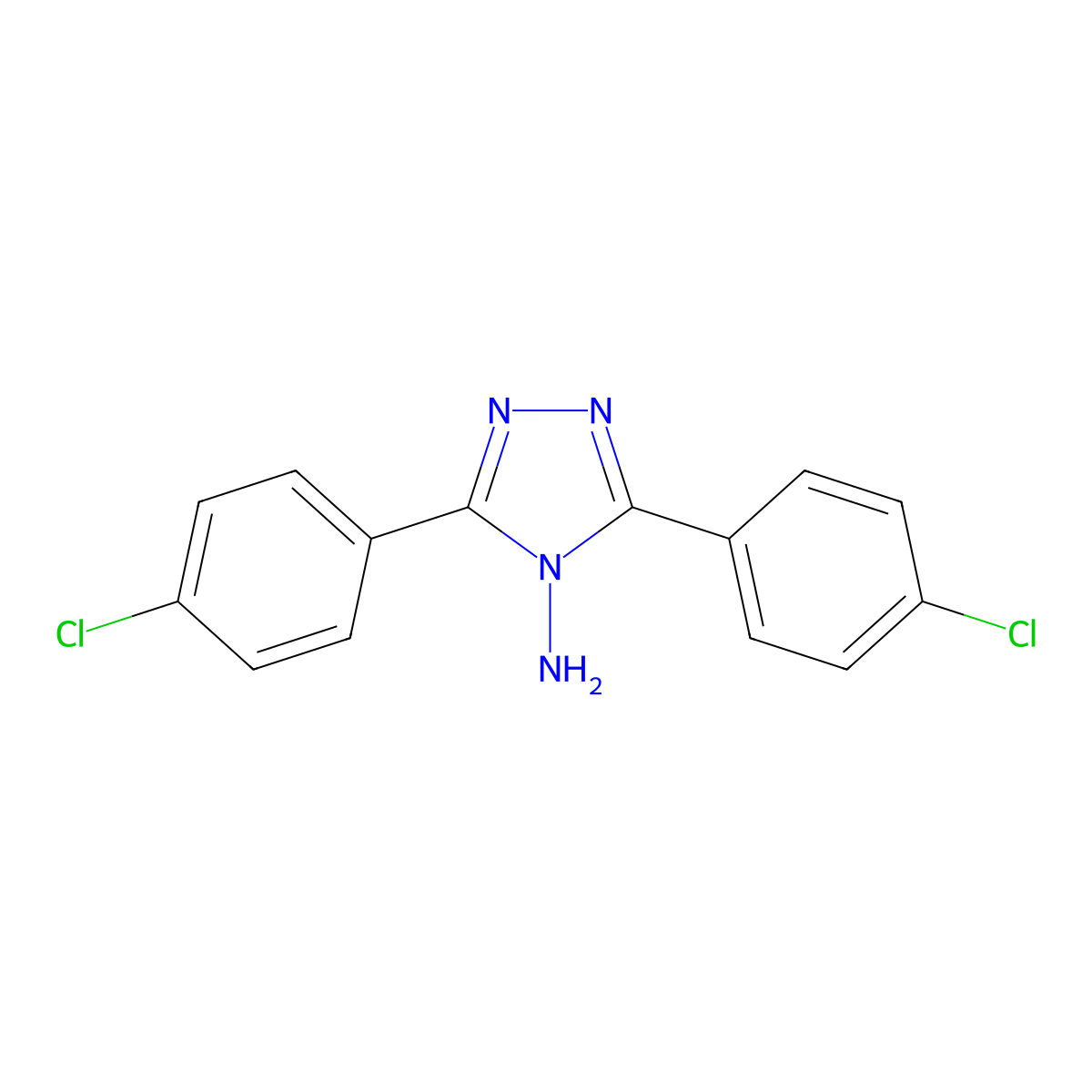 3,5-bis(4-chlorophenyl)-4H-1,2,4-triazol-4-amine molecular structure, CAS 52868-19-6