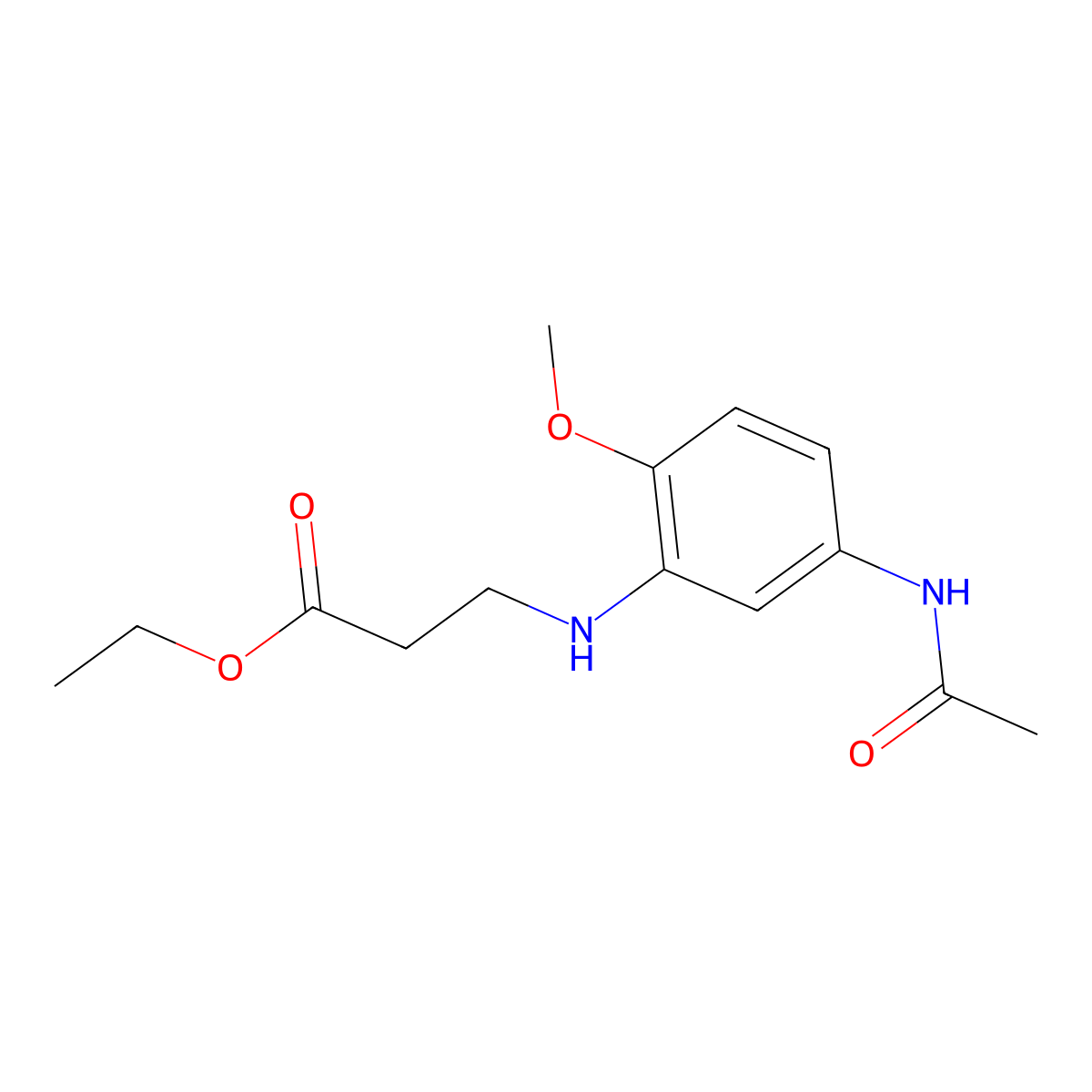 beta-Alanine, N-(5-(acetylamino)-2-methoxyphenyl)-, ethyl ester molecular structure, CAS 52868-49-2