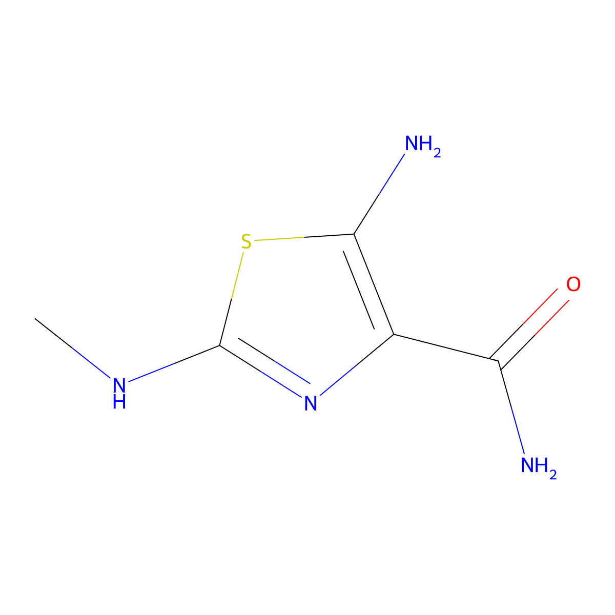 5-Amino-2-(methylamino)-1,3-thiazole-4-carboxamide molecular structure, CAS 52868-71-0