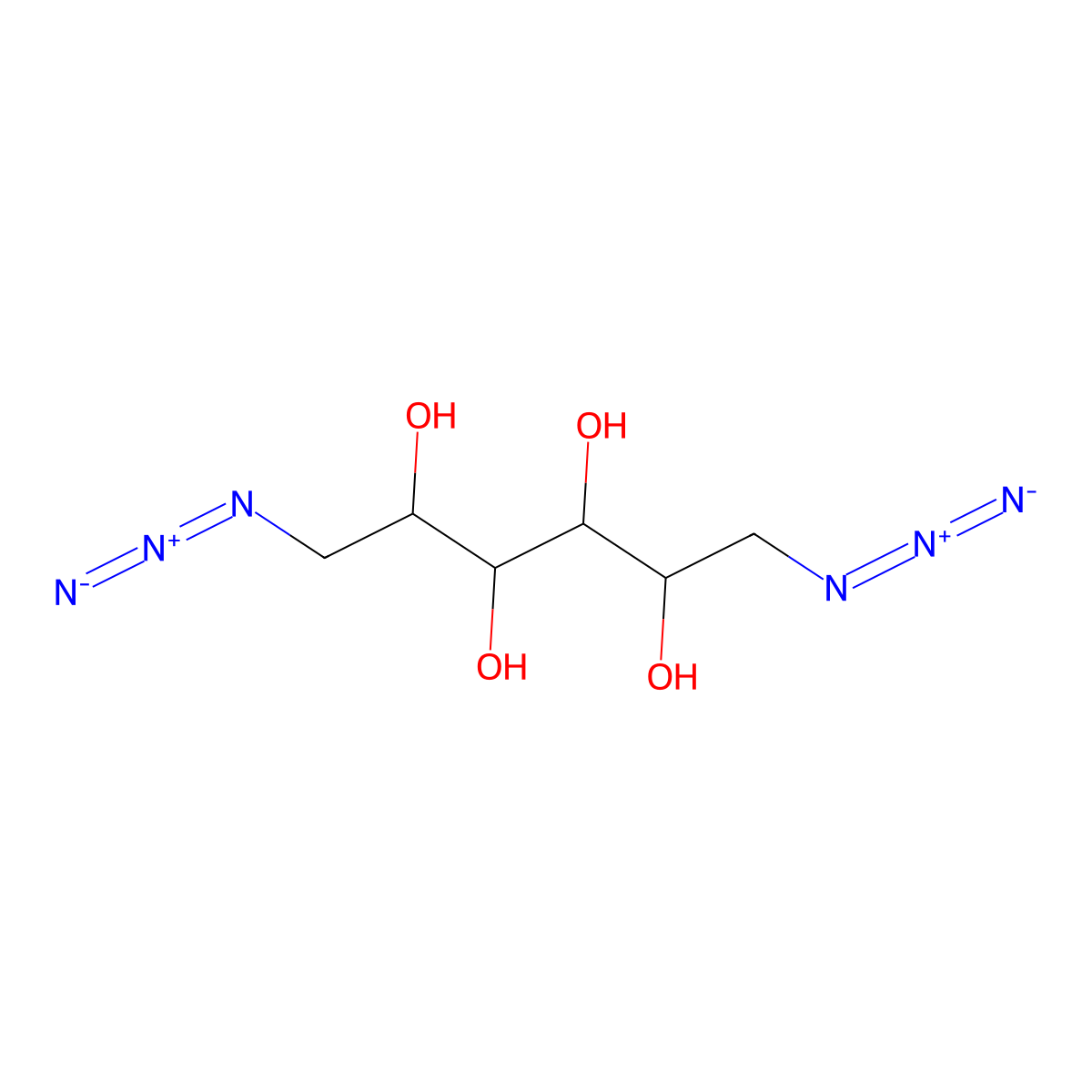 1,6-Diazido-1,6-dideoxyhexitol molecular structure, CAS 52868-75-4