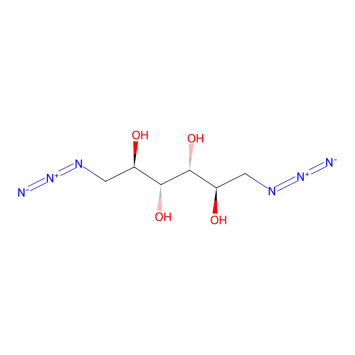 1,6-Diazido-1,6-dideoxyhexitol molecular structure, CAS 52868-75-4