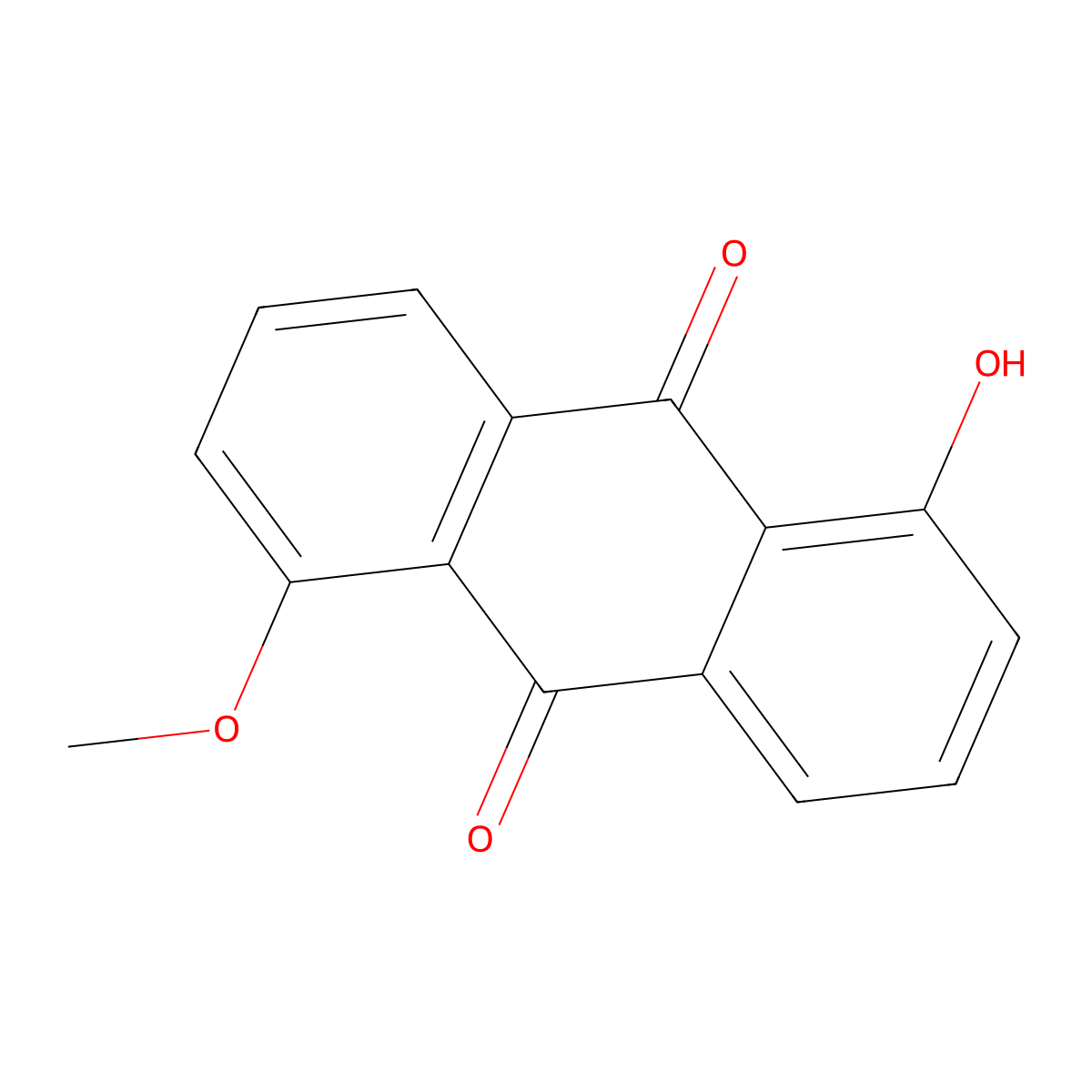 1-Hydroxy-5-methoxyanthraquinone molecular structure, CAS 52869-21-3