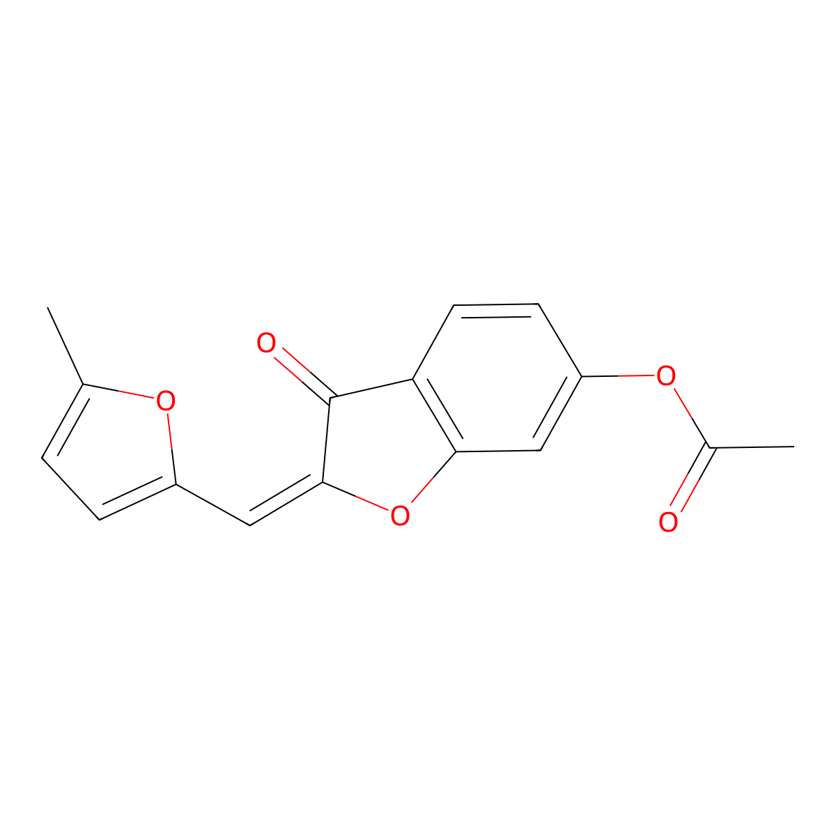 [2-[(5-Methylfuran-2-yl)methylidene]-3-oxo-1-benzofuran-6-yl] acetate molecular structure, CAS 5287-53-6