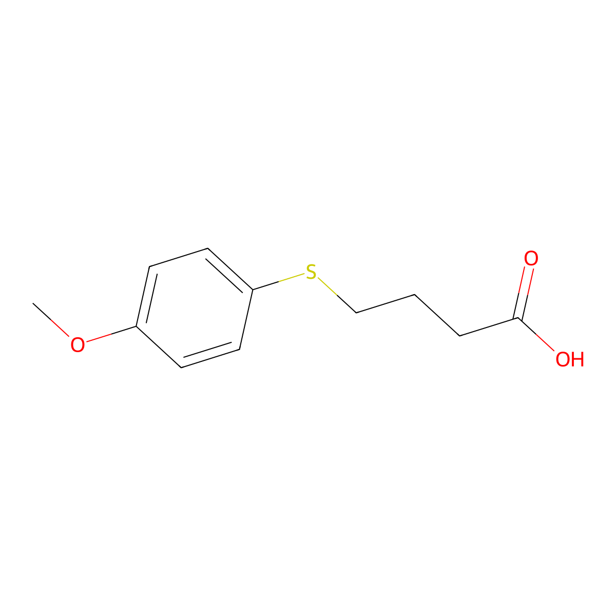 4-[(4-Methoxyphenyl)sulfanyl]butanoic acid molecular structure, CAS 52872-94-3