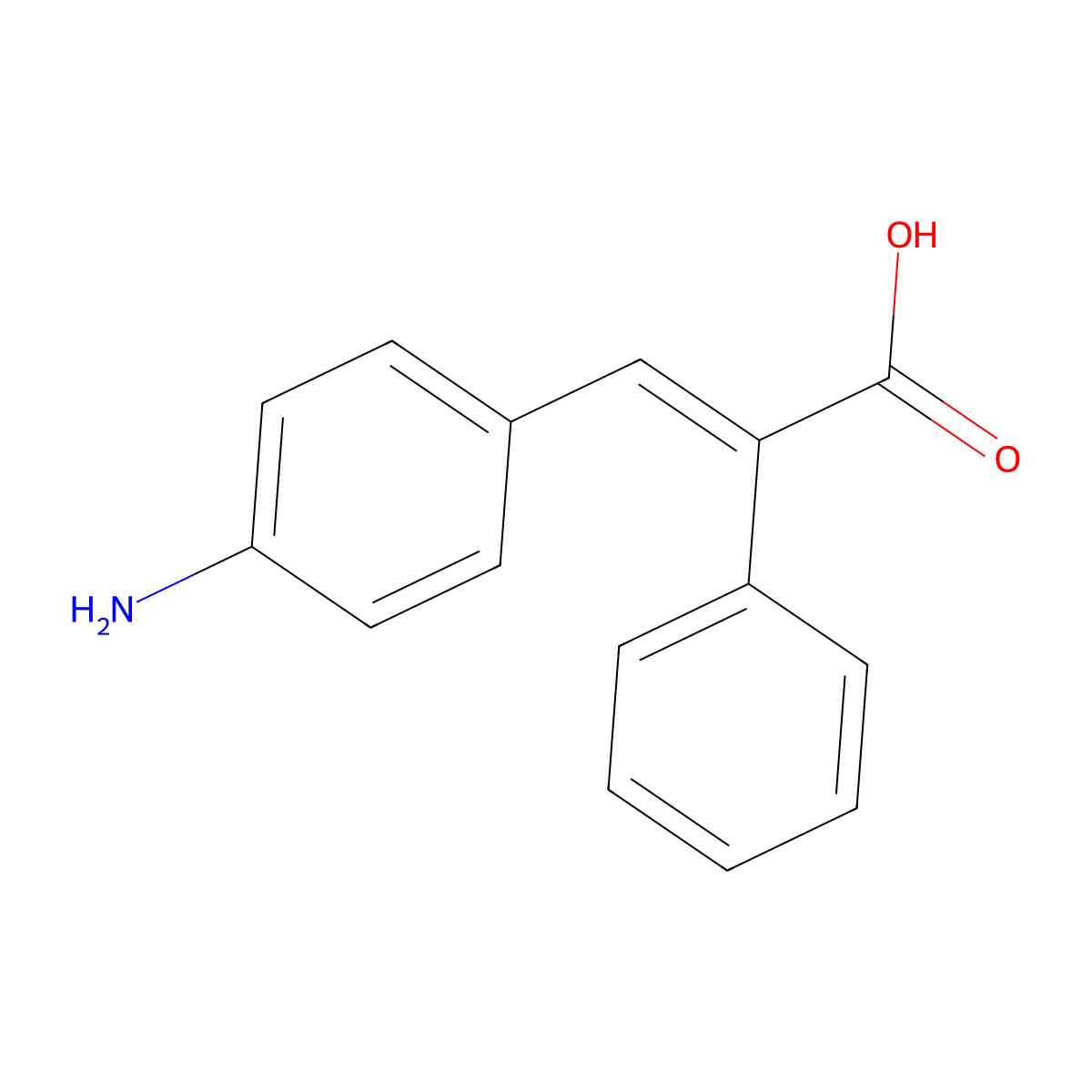 (2E)-3-(4-Aminophenyl)-2-phenylacrylic acid molecular structure, CAS 52873-63-9