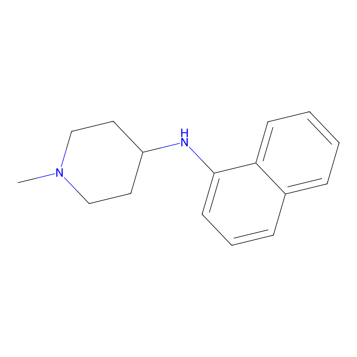 1-methyl-N-(naphthalen-1-yl)piperidin-4-amine molecular structure, CAS 5288-06-2