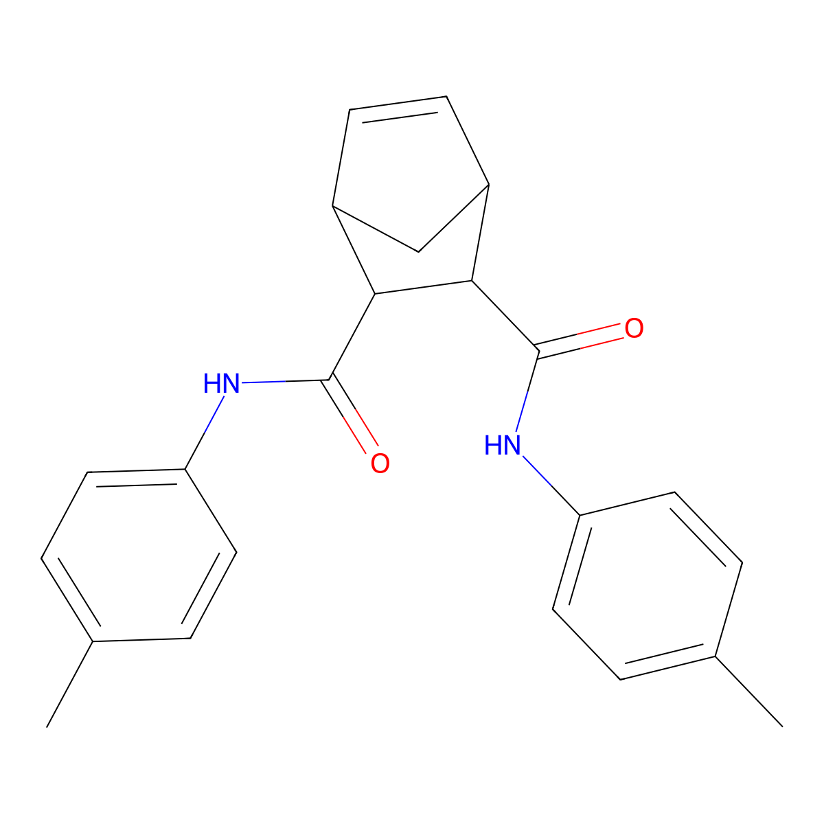 2-N,3-N-bis(4-methylphenyl)bicyclo[2.2.1]hept-5-ene-2,3-dicarboxamide molecular structure, CAS 5288-81-3