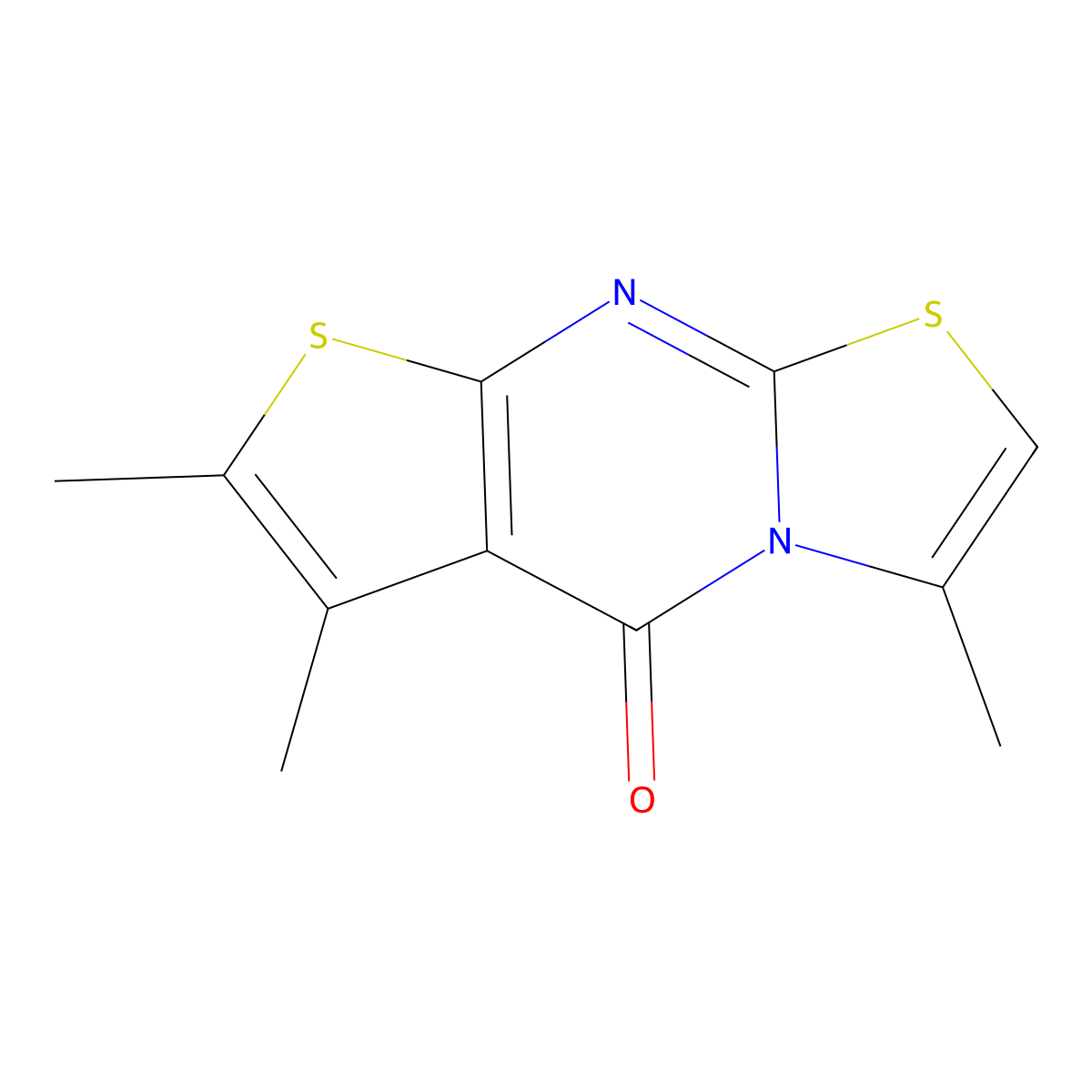 3,6,7-trimethyl-5H-thiazolo[3,2-a]thieno[2,3-d]pyrimidin-5-one molecular structure, CAS 52881-21-7