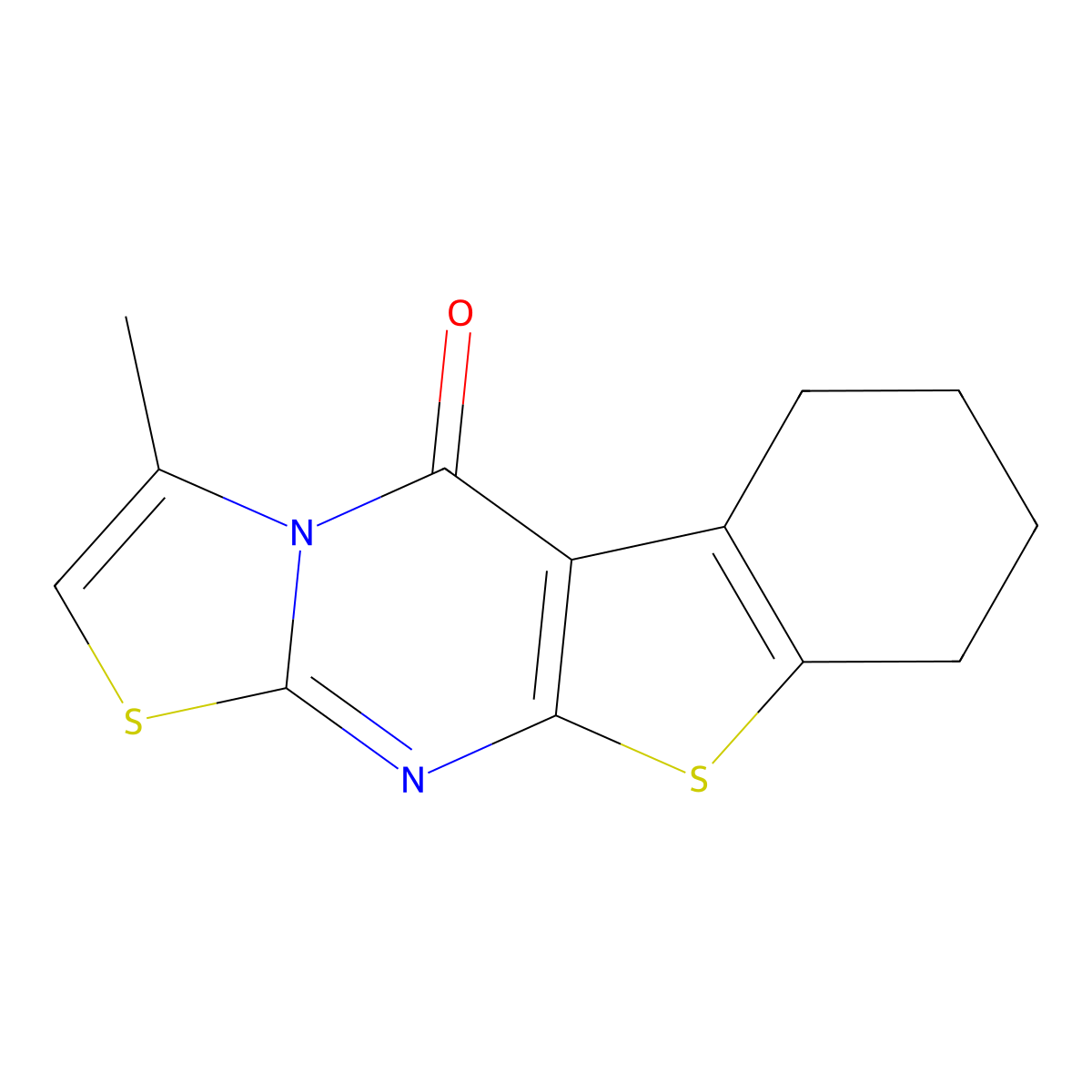 14-Methyl-8,12-dithia-10,15-diazatetracyclo[7.7.0.0^{2,7}.0^{11,15}]hexadeca-1(9),2(7),10,13-tetraen-16-one molecular structure, CAS 52881-24-0