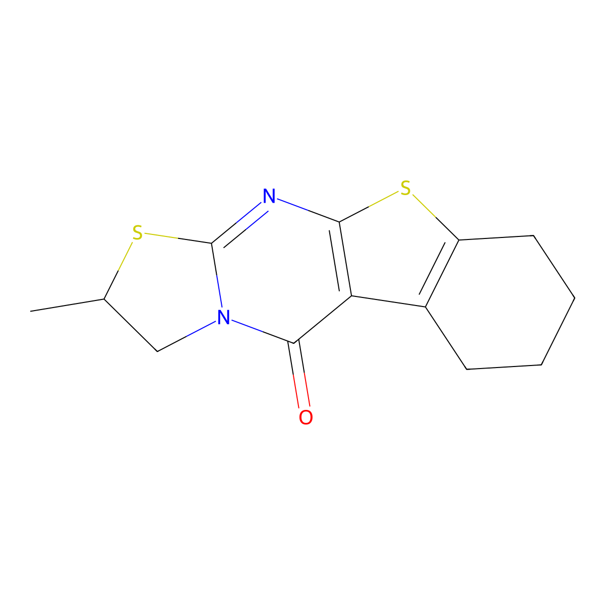 13-Methyl-8,12-dithia-10,15-diazatetracyclo[7.7.0.02,7.011,15]hexadeca-1(9),2(7),10-trien-16-one molecular structure, CAS 52881-31-9