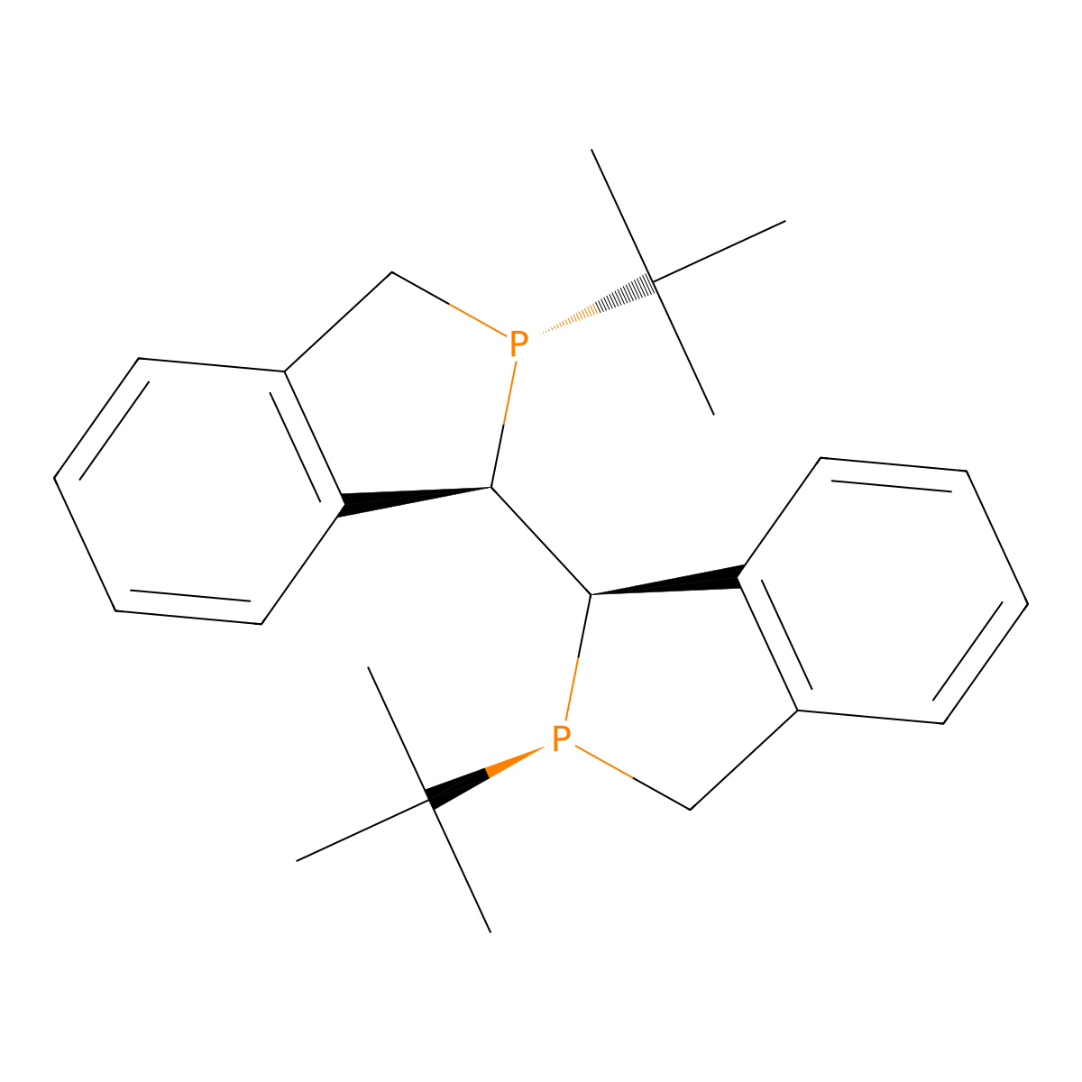 (1R,1′R,2S,2′S)-2,2′-Bis(1,1-dimethylethyl)-2,2′,3,3′-tetrahydro-1,1′-bi-1H-isophosphindole , (1R,1'R,2S,2'S)-DuanPhos molecular structure, CAS 528814-26-8