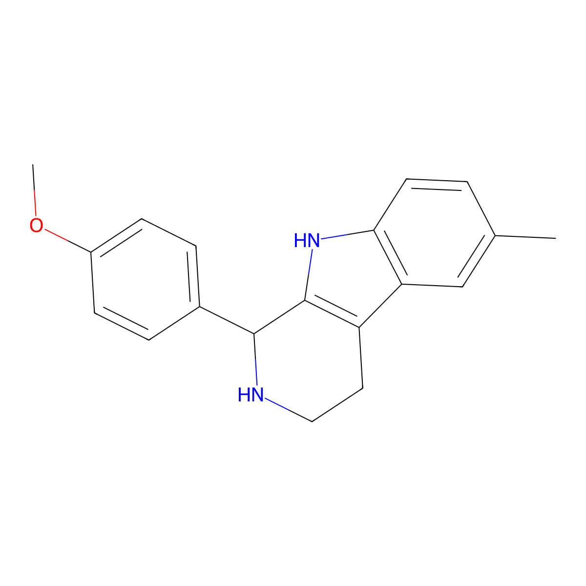 1-(4-methoxyphenyl)-6-methyl-2,3,4,9-tetrahydro-1H-pyrido[3,4-b]indole molecular structure, CAS 528816-54-8