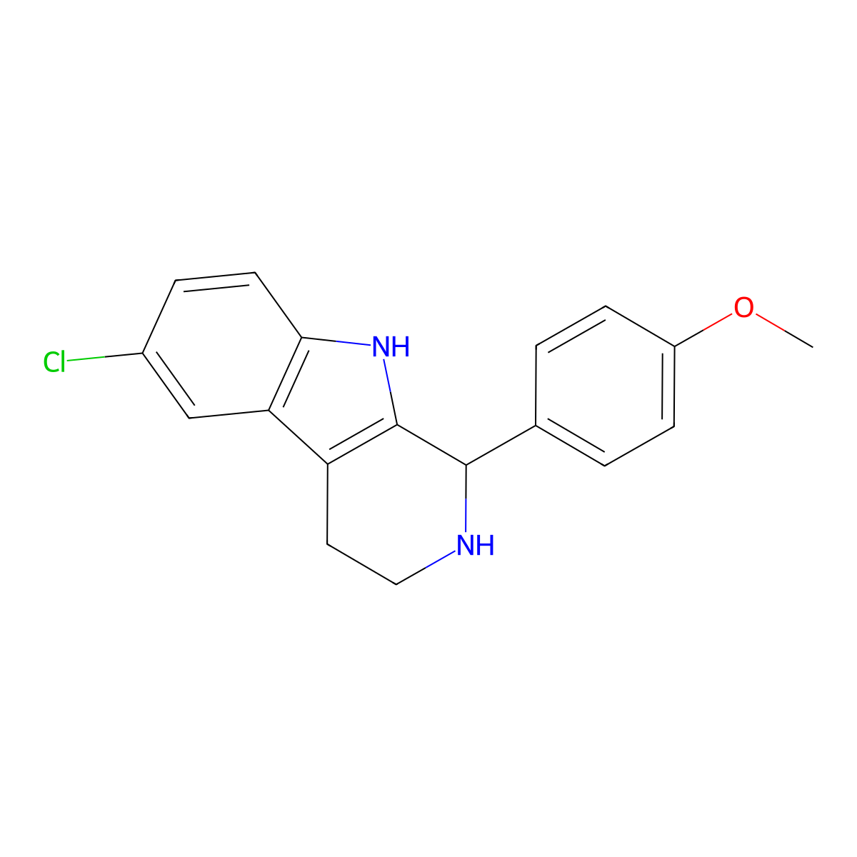 6-chloro-1-(4-methoxyphenyl)-2,3,4,9-tetrahydro-1H-beta-carboline molecular structure, CAS 528816-57-1