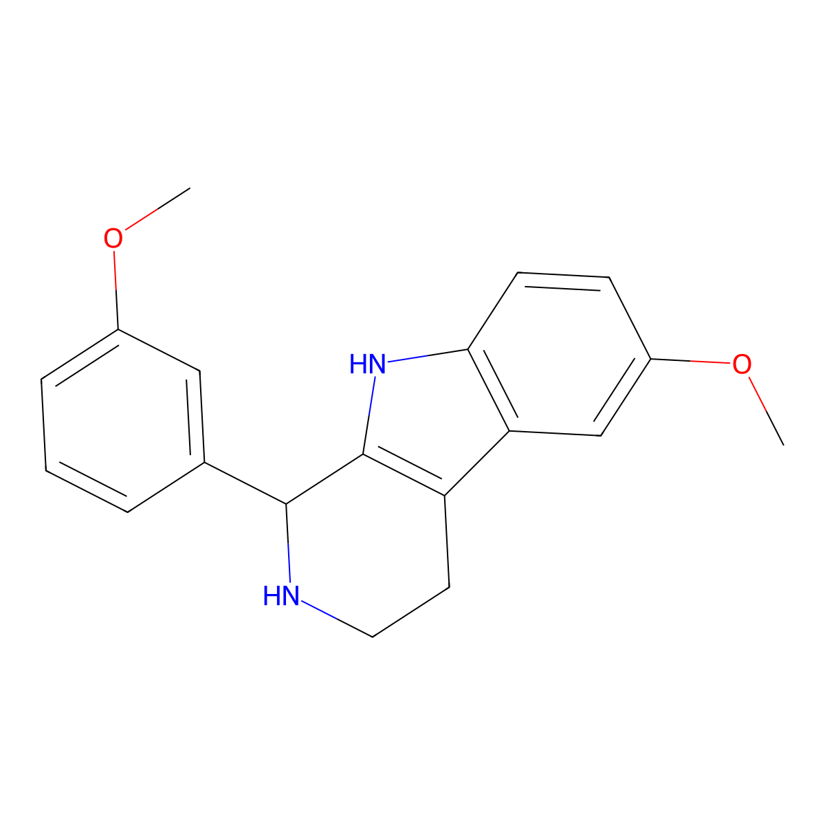 6-methoxy-1-(3-methoxyphenyl)-2,3,4,9-tetrahydro-1H-beta-carboline molecular structure, CAS 528816-63-9