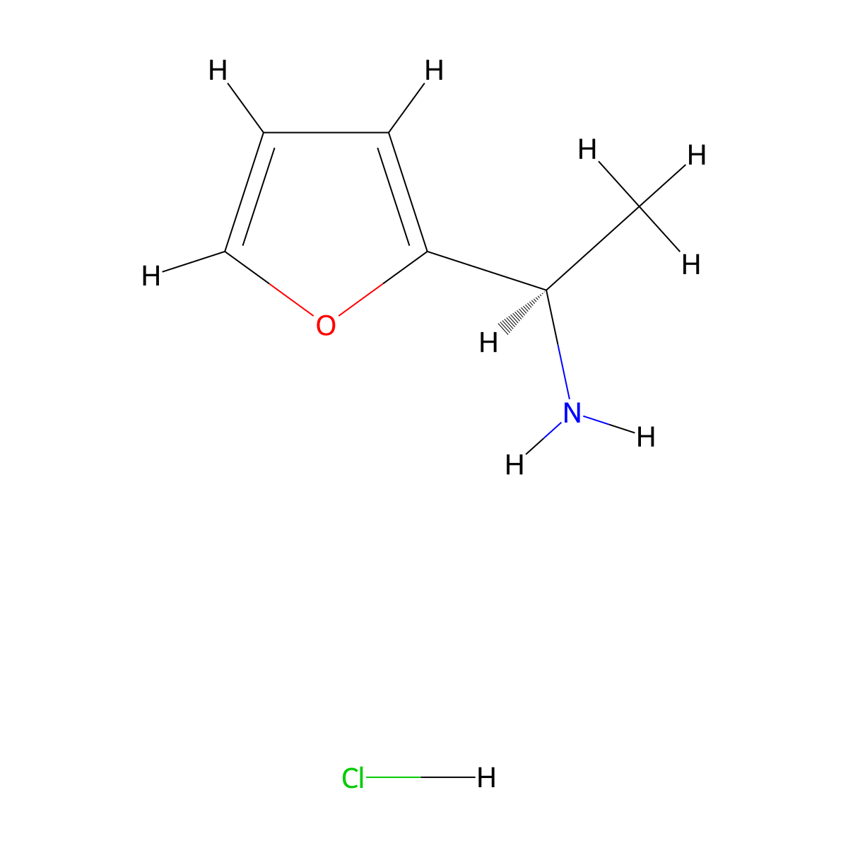 (R)-1-(Furan-2-yl)ethanamine hydrochloride molecular structure, CAS 528819-19-4