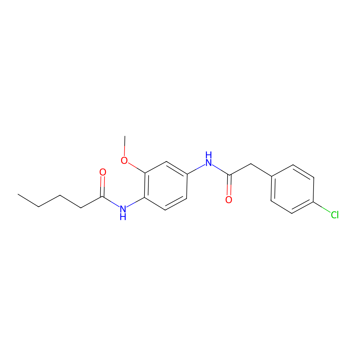 N-(4-{[(4-chlorophenyl)acetyl]amino}-2-methoxyphenyl)pentanamide molecular structure, CAS 528832-83-9