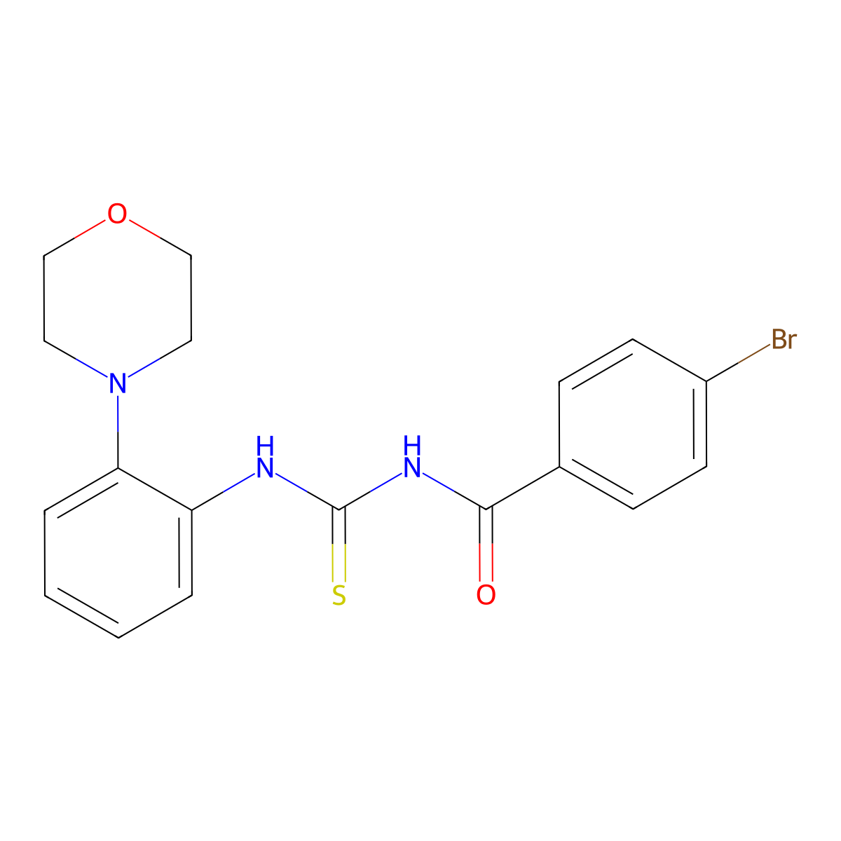 4-bromo-N-[(2-morpholin-4-ylphenyl)carbamothioyl]benzamide molecular structure, CAS 528833-05-8