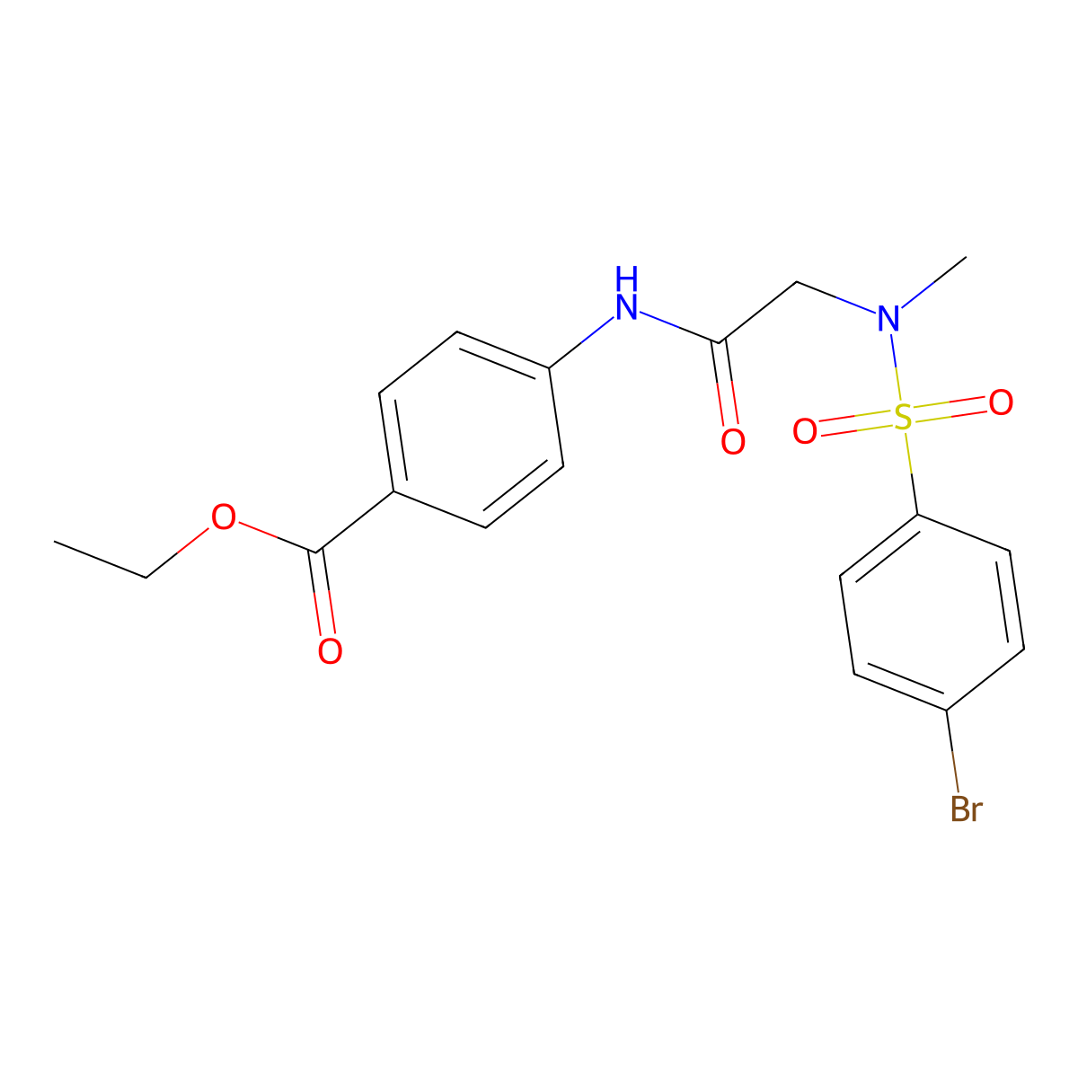 ethyl 4-({N-[(4-bromophenyl)sulfonyl]-N-methylglycyl}amino)benzoate molecular structure, CAS 528833-13-8