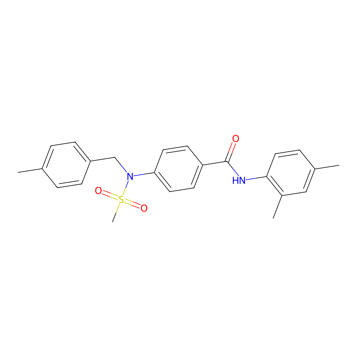 N-(2,4-dimethylphenyl)-4-[(4-methylbenzyl)(methylsulfonyl)amino]benzamide molecular structure, CAS 528833-97-8