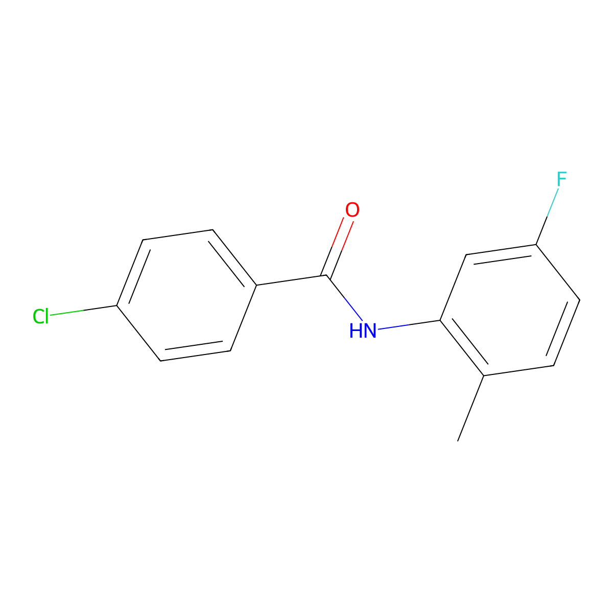 4-chloro-N-(5-fluoro-2-methylphenyl)benzamide molecular structure, CAS 528835-13-4