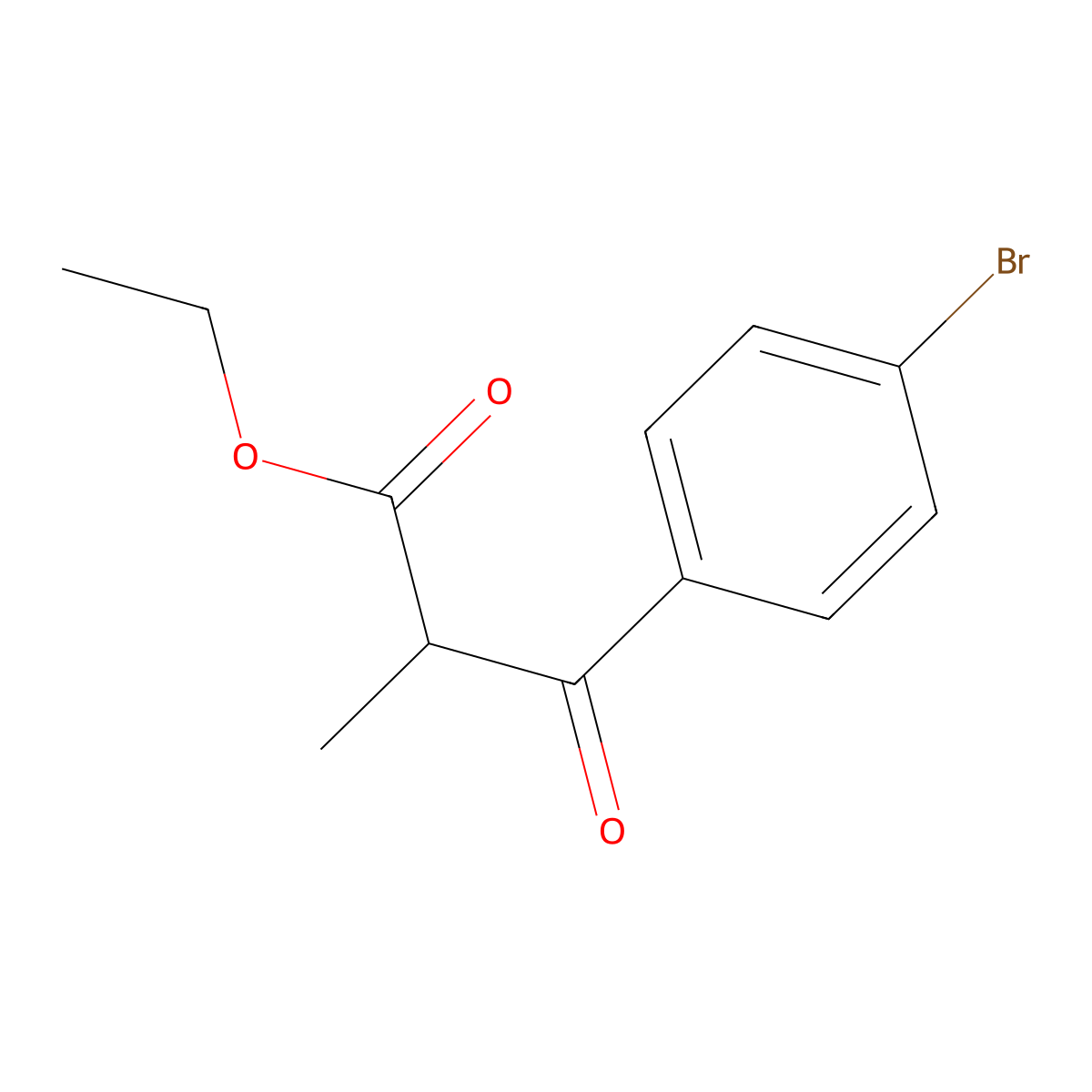 Ethyl 3-(4-bromophenyl)-2-methyl-3-oxopropanoate molecular structure, CAS 52884-49-8