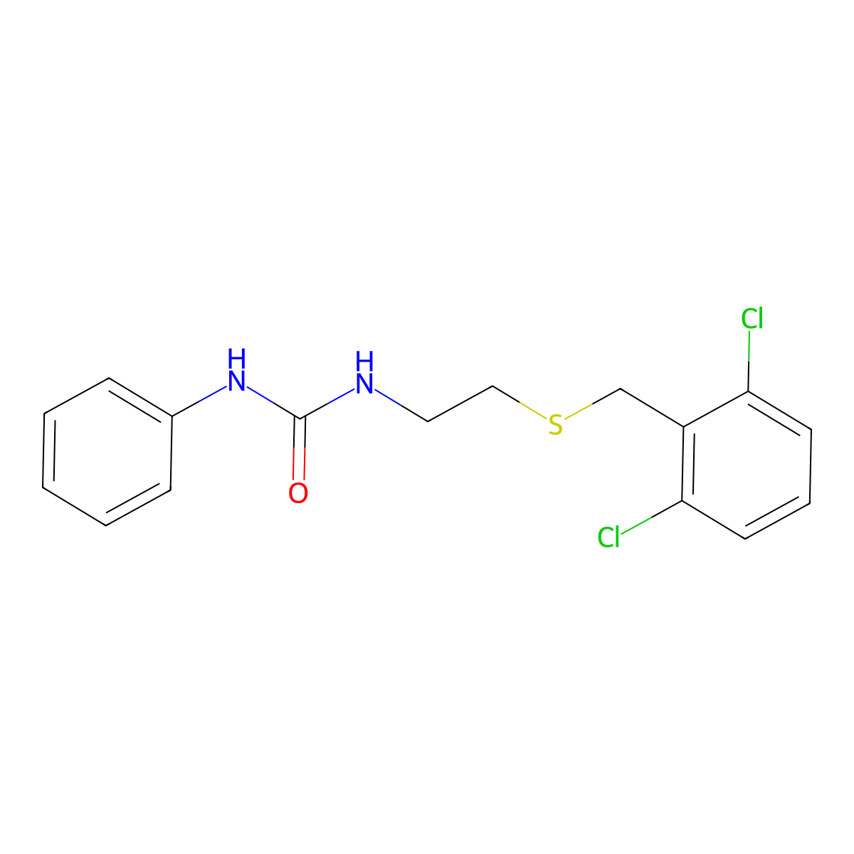 1-{2-[(2,6-Dichlorobenzyl)sulfanyl]ethyl}-3-phenylurea molecular structure, CAS 528841-88-5