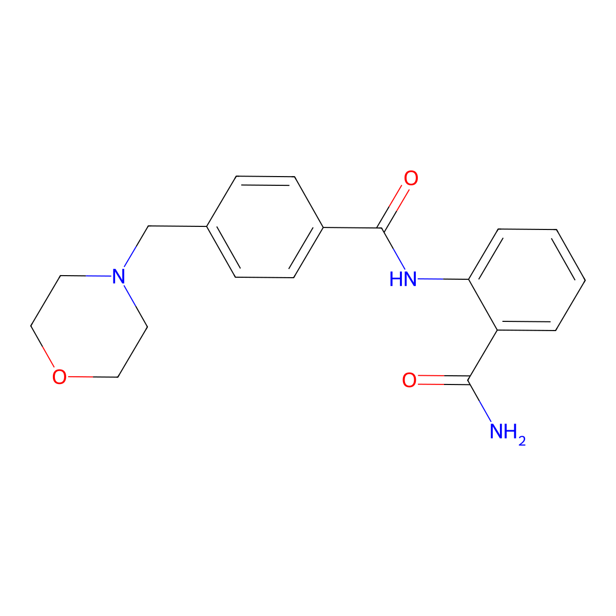 N-(2-carbamoylphenyl)-4-(morpholin-4-ylmethyl)benzamide molecular structure, CAS 528842-16-2