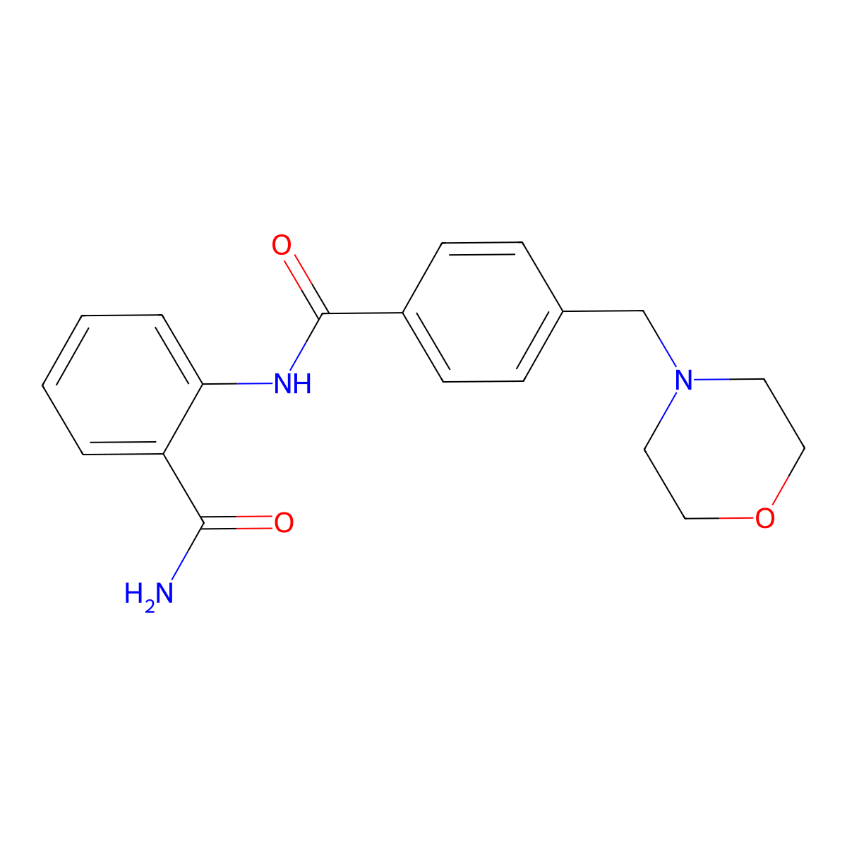N-(2-carbamoylphenyl)-4-(morpholin-4-ylmethyl)benzamide molecular structure, CAS 528842-16-2