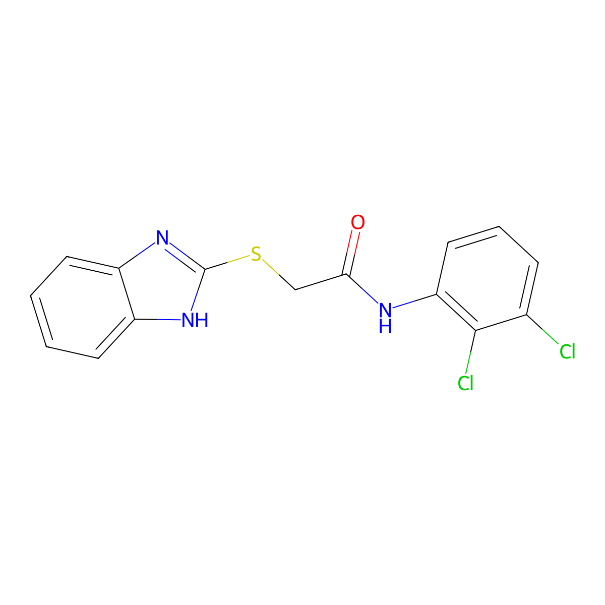 2-(1H-benzimidazol-2-ylsulfanyl)-N-(2,3-dichlorophenyl)acetamide molecular structure, CAS 528843-15-4