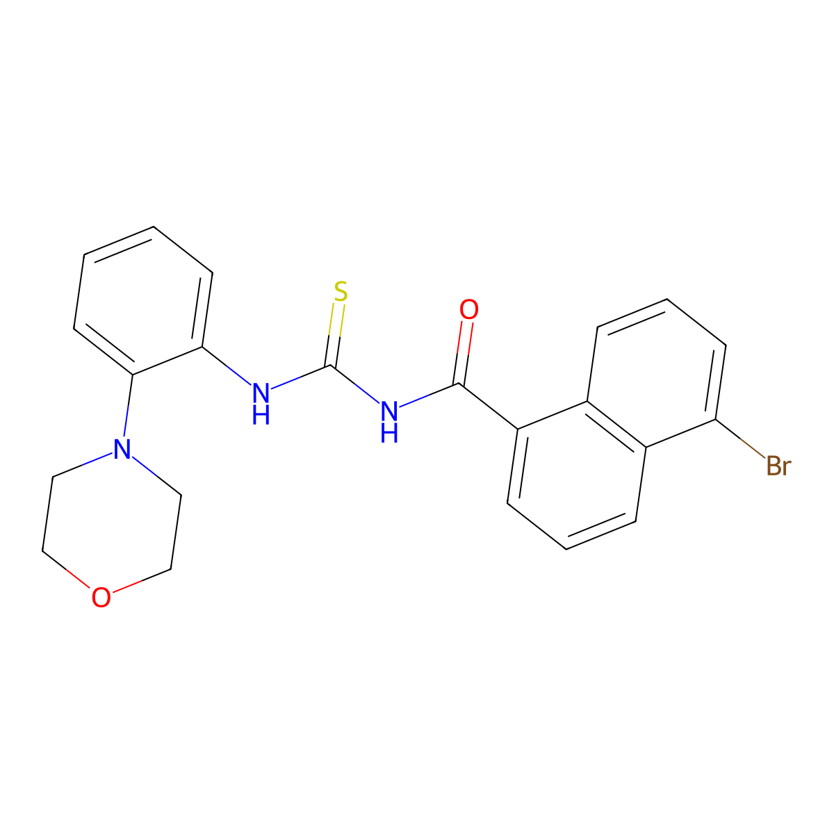 5-bromo-N-[(2-morpholin-4-ylphenyl)carbamothioyl]naphthalene-1-carboxamide molecular structure, CAS 528843-47-2