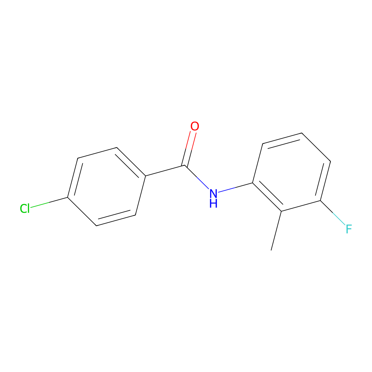 4-chloro-N-(3-fluoro-2-methylphenyl)benzamide molecular structure, CAS 528844-84-0