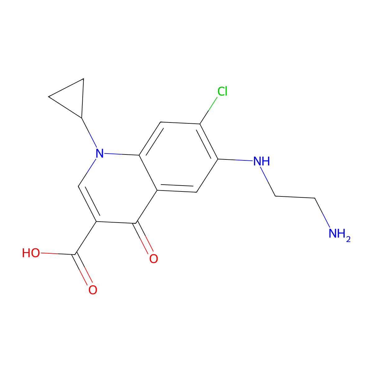 6-[(2-Aminoethyl)amino]-7-chloro-1-cyclopropyl-1,4-dihydro-4-oxo-quinoline-3-carboxylic acid molecular structure, CAS 528851-85-6