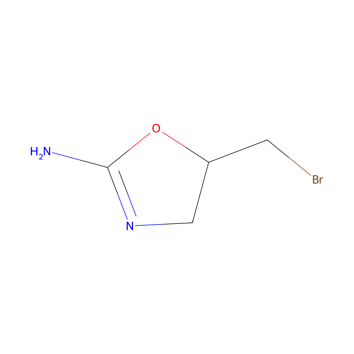 5-Bromomethyl-4,5-dihydro-oxazol-2-ylamine molecular structure, CAS 52886-60-9