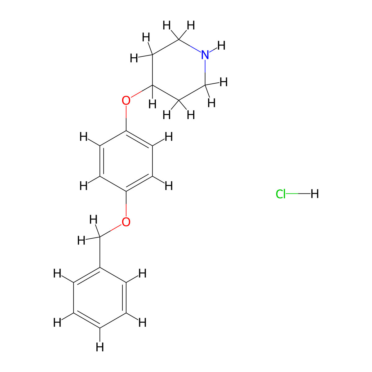 4-[4-(Benzyloxy)phenoxy]piperidine hydrochloride molecular structure, CAS 528861-51-0