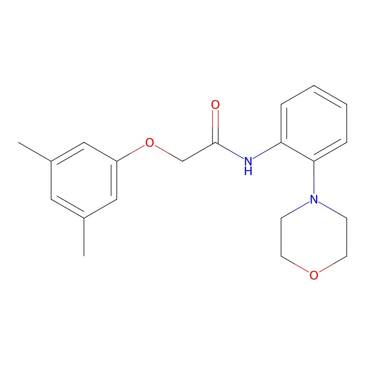 2-(3,5-dimethylphenoxy)-N-(2-morpholin-4-ylphenyl)acetamide molecular structure, CAS 528863-29-8