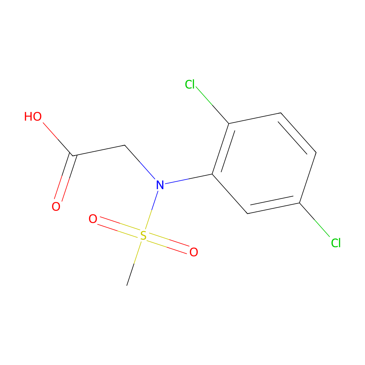 N-(2,5-dichlorophenyl)-N-(methylsulfonyl)glycine molecular structure, CAS 528864-06-4
