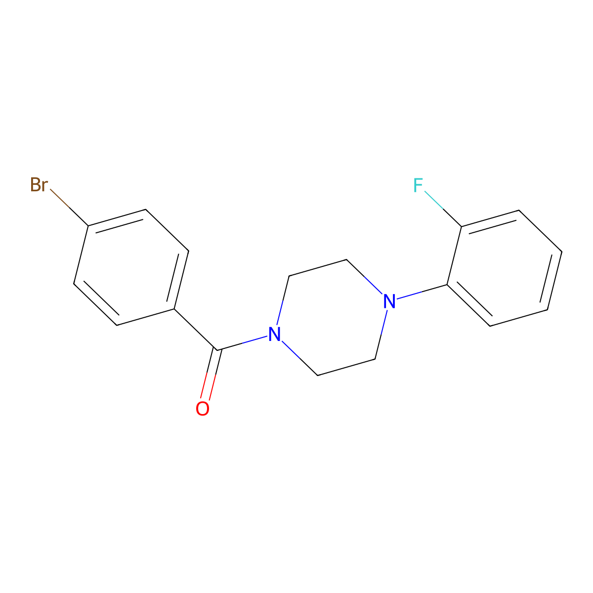 (4-Bromophenyl)-[4-(2-fluorophenyl)piperazin-1-yl]methanone molecular structure, CAS 528864-87-1