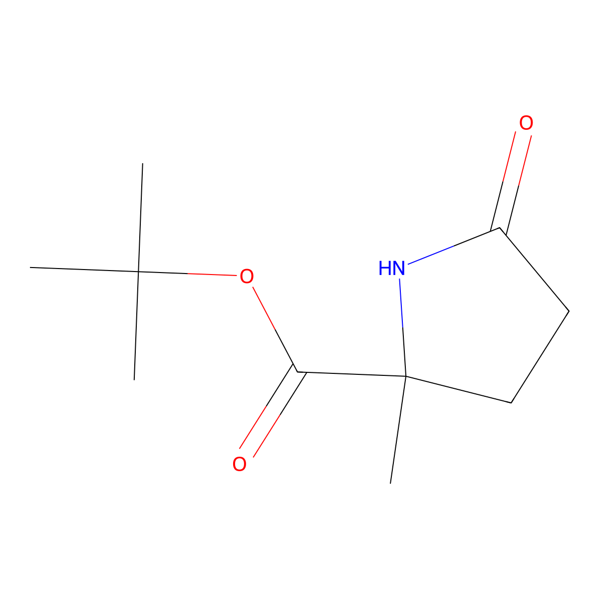 Tert-butyl 2-methyl-5-oxopyrrolidine-2-carboxylate molecular structure, CAS 528868-77-1