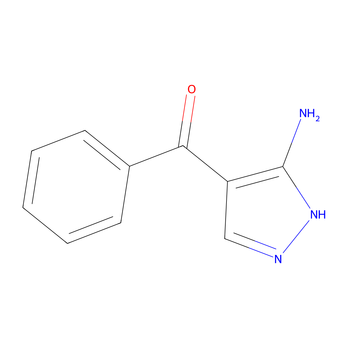 (5-Amino-1H-pyrazol-4-YL)(phenyl)methanone molecular structure, CAS 52887-29-3