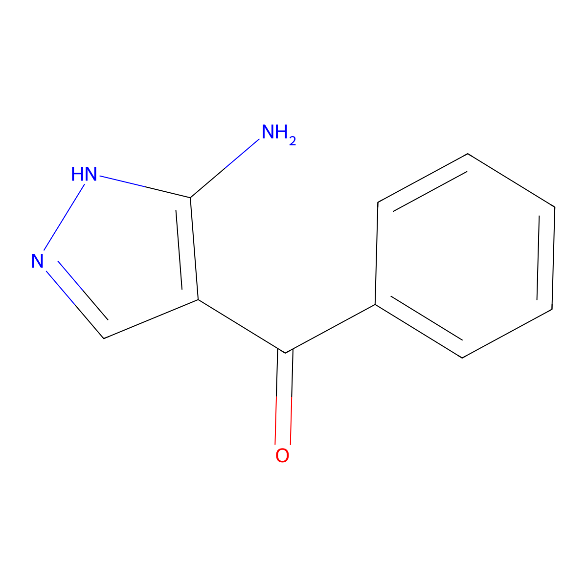 (5-Amino-1H-pyrazol-4-YL)(phenyl)methanone molecular structure, CAS 52887-29-3