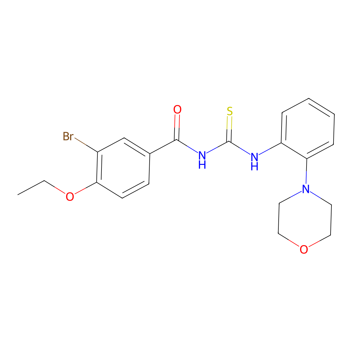 3-bromo-4-ethoxy-N-[(2-morpholin-4-ylphenyl)carbamothioyl]benzamide molecular structure, CAS 528874-03-5